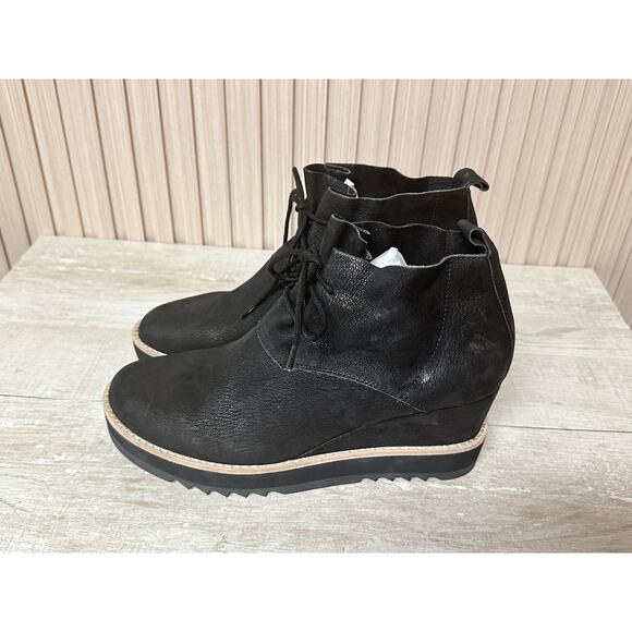 EILEEN FISHER Capa Wedge Chukka Boot In Black Sz 8 Brand New - Picture 5 of 14
